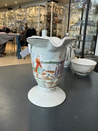 Four Chinese export famille rose 'European subject' wares, Qianlong