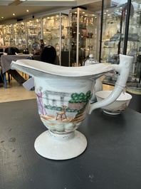 Four Chinese export famille rose 'European subject' wares, Qianlong