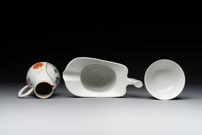 Four Chinese export famille rose 'European subject' wares, Qianlong