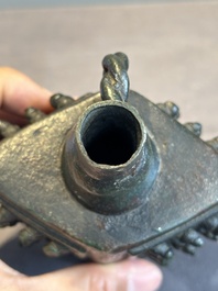 Two Chinese archaistic bronze bells, Song/Yuan