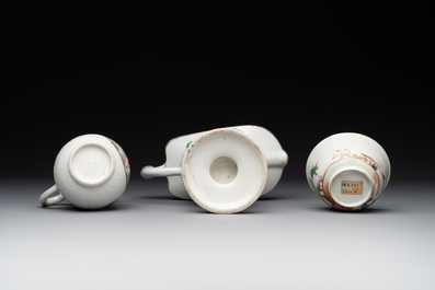 Four Chinese export famille rose 'European subject' wares, Qianlong