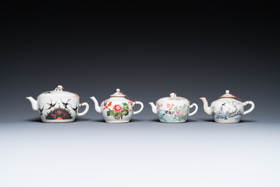 A varied collection of Chinese famille rose and qianjiang cai teawares, 19th/20th C.