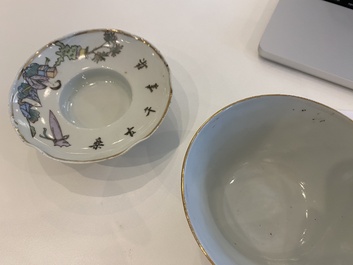 A varied collection of Chinese famille rose and qianjiang cai teawares, 19th/20th C.