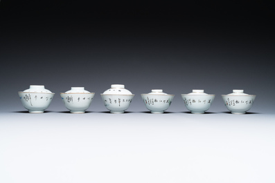 A varied collection of Chinese famille rose and qianjiang cai teawares, 19th/20th C.