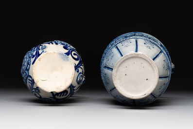 A varied collection of 8 Westerwald stoneware jugs, 19th C.