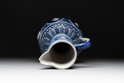 A varied collection of 8 Westerwald stoneware jugs, 19th C.