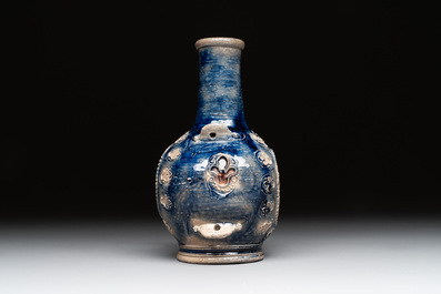 A Westerwald stoneware pilgrim's flask with the coat of arms of France, Germany, 17th C.