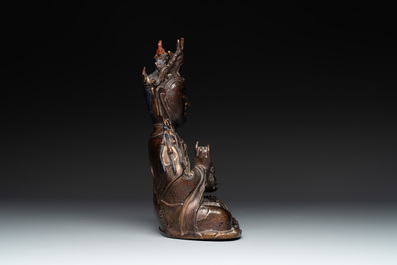 A Chinese bronze Guanyin, Ming