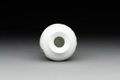 A small Chinese famille rose eggshell 'landscape' vase, Yongzheng mark, 20th C.