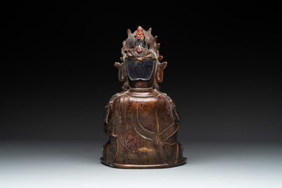 A Chinese bronze Guanyin, Ming
