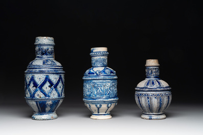 A varied collection of 10 Westerwald stoneware jugs, 17th C. and later