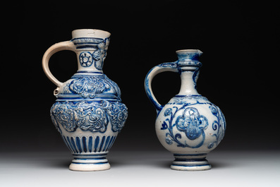 A varied collection of 10 Westerwald stoneware jugs, 17th C. and later