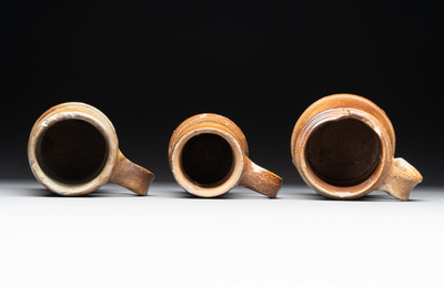 A 18-piece study collection of stoneware mugs, drinking vessels, pottery and stoneware oil lamps, mainly Germany, 15th C. and later