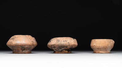 A 18-piece study collection of stoneware mugs, drinking vessels, pottery and stoneware oil lamps, mainly Germany, 15th C. and later