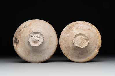 A 18-piece study collection of stoneware mugs, drinking vessels, pottery and stoneware oil lamps, mainly Germany, 15th C. and later