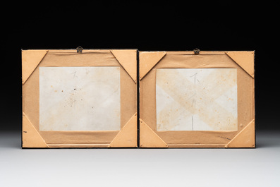 Eight Chinese famille rose 'rice and silk production' plaques, Republic