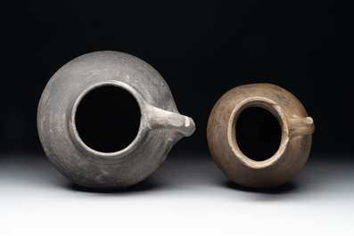 A collection of five German proto stoneware jugs and a vessel, 14th C.