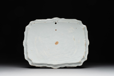 A polychrome Dutch Delft 'pastoral subject' plaque, 18th C.