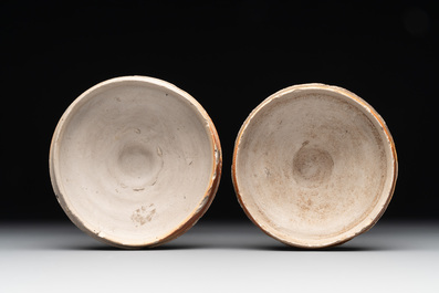 A 18-piece study collection of stoneware mugs, drinking vessels, pottery and stoneware oil lamps, mainly Germany, 15th C. and later