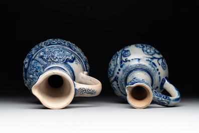 A varied collection of 10 Westerwald stoneware jugs, 17th C. and later