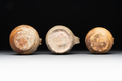 A collection of six German stoneware mugs, 16/17th C.
