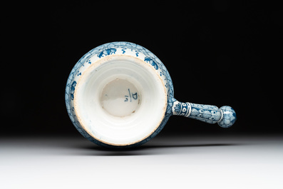 A Dutch Delft blue and white 'tobacco plantation owner' brasier, 18th C.
