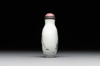 An imperial Chinese famille rose 'cricket' snuff bottle, Daoguang mark and of the period
