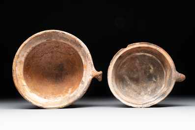 A collection of 10 parcel-glazed pottery so-called &lsquo;grapen&rsquo;, tripod cooking pots, 14th/17th C.