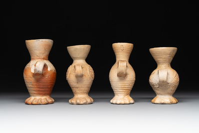 Twelve Siegburg stoneware funnel beakers, 15/16th C.