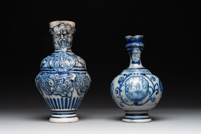 A varied collection of 10 Westerwald stoneware jugs, 17th C. and later