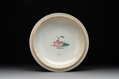 A Chinese famille rose 'heron and lotus' tureen and cover, Qianlong