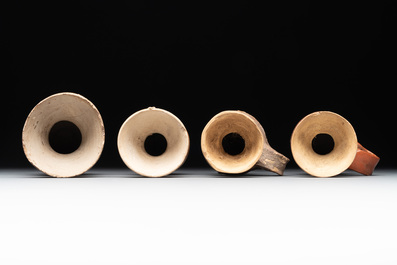 Twelve Siegburg stoneware funnel beakers, 15/16th C.