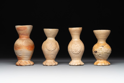Twelve Siegburg stoneware funnel beakers, 15/16th C.