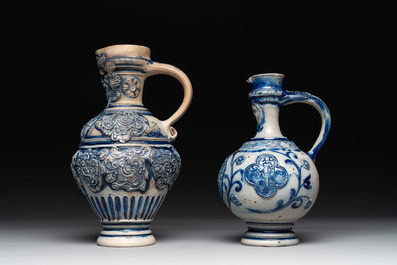 A varied collection of 10 Westerwald stoneware jugs, 17th C. and later