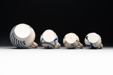 A varied collection of 10 Westerwald stoneware jugs, 17th C. and later