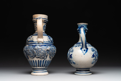 A varied collection of 10 Westerwald stoneware jugs, 17th C. and later