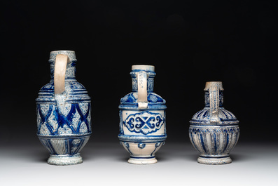 A varied collection of 10 Westerwald stoneware jugs, 17th C. and later