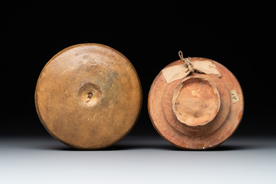 14 green, yellow and brown-glazed pottery wares, Western Europe, 16th C. and later