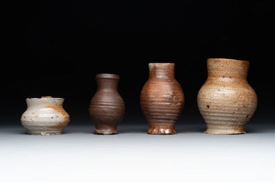 Six German stoneware jugs and mugs, 15/16th C.