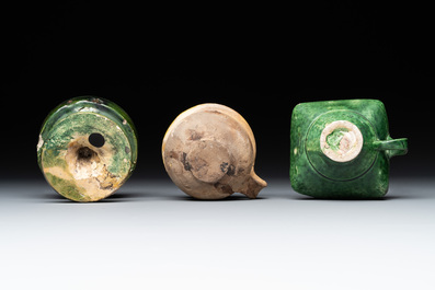 14 green, yellow and brown-glazed pottery wares, Western Europe, 16th C. and later