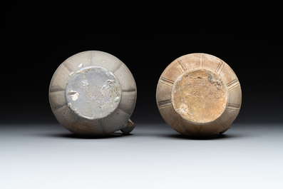 Five Siegburg stoneware jugs, 16th C.