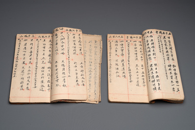 Collection of ten Chinese books about Taoism and an album after Giuseppe Castiglione (郎世寧, 1688-1766): 'One Hundred Horses,' 20th C.
