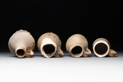 A collection of 9 German stoneware jugs, 16th C. and later