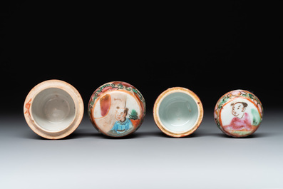 A varied collection of nine Chinese famille rose wares, 19/20th C.