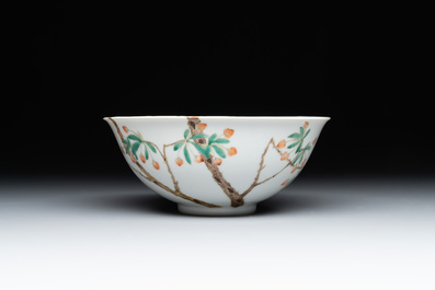 A Chinese famille verte 'goji' bowl, Daoguang mark, 20th C.