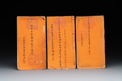 Collection of ten Chinese books about Taoism and an album after Giuseppe Castiglione (郎世寧, 1688-1766): 'One Hundred Horses,' 20th C.