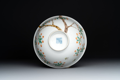 A Chinese famille verte 'goji' bowl, Daoguang mark, 20th C.