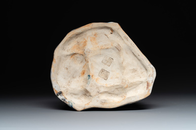 A Chinese Shiwan flamb&eacute; group of two rabbits, Cao Wenxuan 曹文選 and Jing De Zhen Zhi 景德鎮制 seal marks, 1st half 20th C.