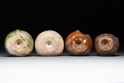 14 green, yellow and brown-glazed pottery wares, Western Europe, 16th C. and later