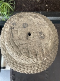A Thai sandstone head of Buddha, possibly Ayutthaya period, 14/15th C.